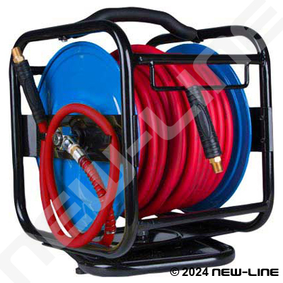 Manual Air Hose Reel, Open Face Portable 3/8 x 50' Carrying Handle For  complete