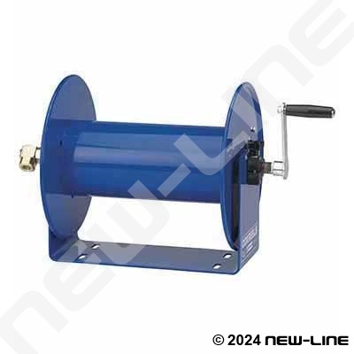 1125 Series stainless steel hose reel with air motor (b) for 3/4 inch I.D.  X 100 feet 3000 PSI max. pressure hose capacity