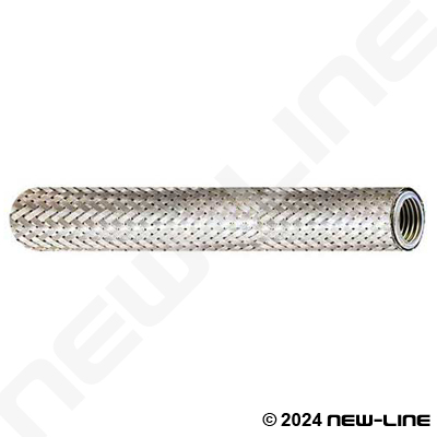 Stainless steel braided connection hose with gasket, 1/2” male
